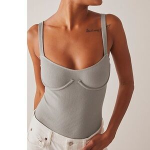 Intimately Free People In The City Underwire Bodysuit Iceberg Green NWOT
